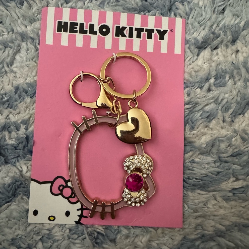 Hello Kitty Crystal Bling Keychain with Lobster Clip